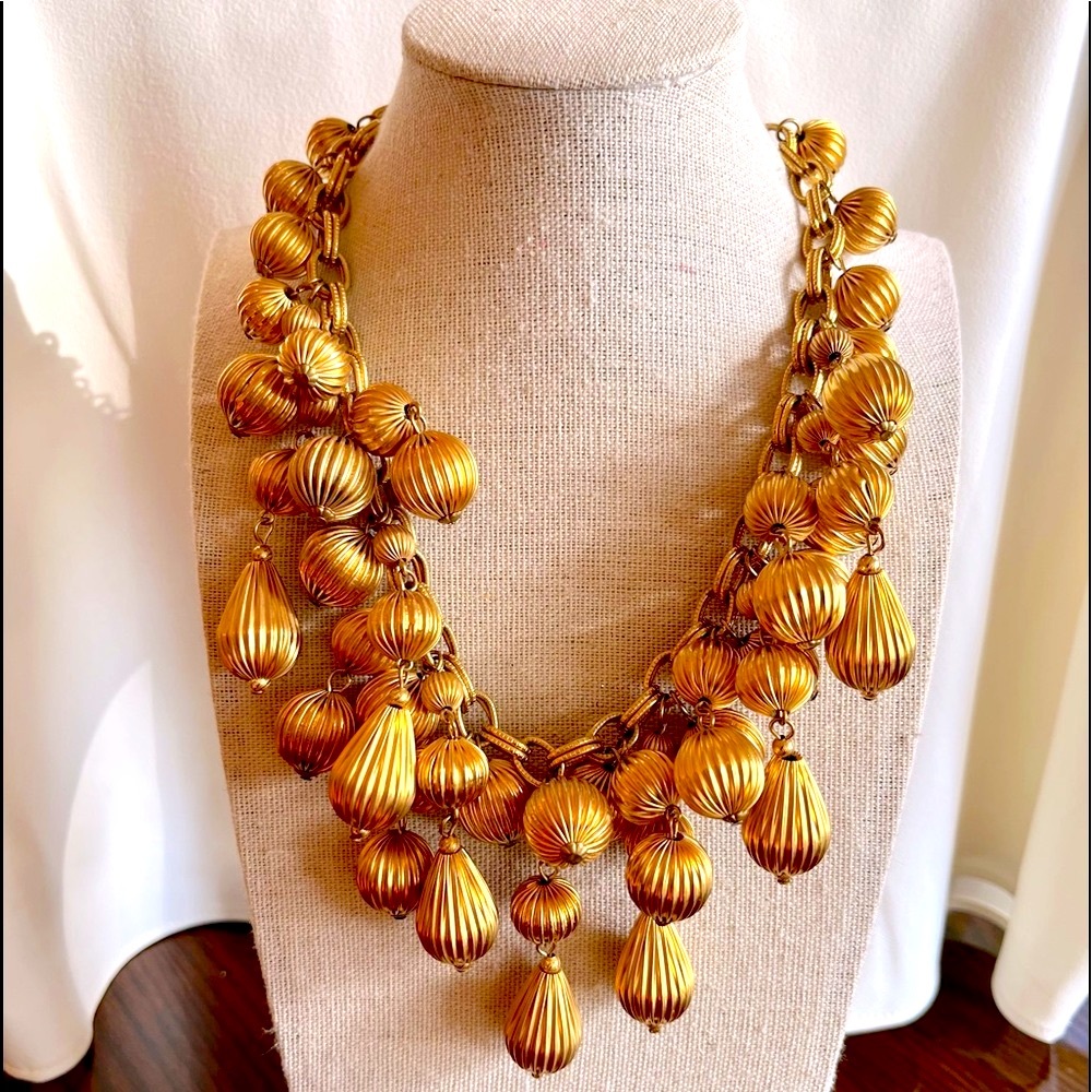 Yosca Vintage Gold Ball Charm Necklace